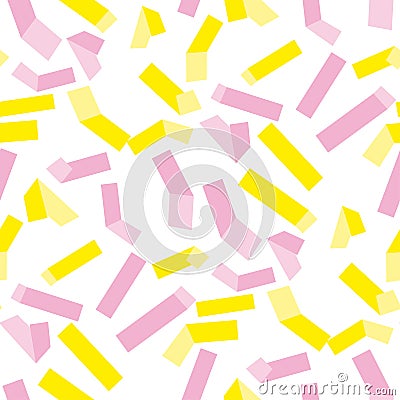 Yellow and rosy rectangle geometry seamless pattern Vector Illustration