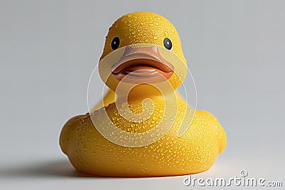 Yellow rubber duck isolated on white background, with no shadow, reflection, text or logo. the isolated object is a file suitable Cartoon Illustration