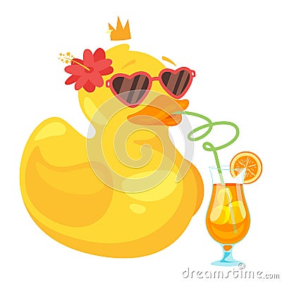 Yellow rubber duck Vector Illustration