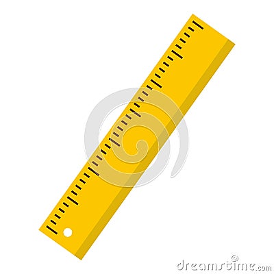 Yellow ruler icon isolated Vector Illustration