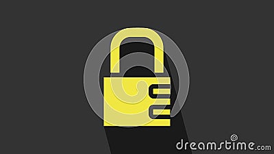Yellow Safe Icon Isolated on Grey Background. the Door Safe a Bank Vault  with a Combination Lock Stock Footage - Video of business, security:  220977604