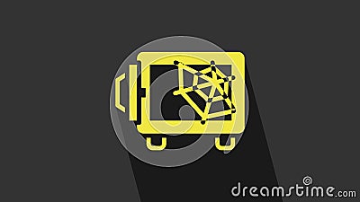 Yellow Safe Icon Isolated on Grey Background. the Door Safe a Bank Vault  with a Combination Lock Stock Footage - Video of icon, symbol: 220470224
