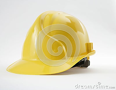 Yellow safety headgear Stock Photo