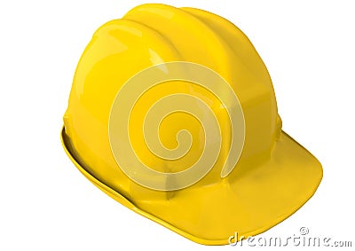 Yellow safety helmet or hard hat on white background Stock Photo