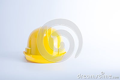 Yellow safety helmet on white background. Hard hat isolated on w Stock Photo