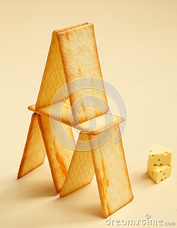 Yellow Saltine Crackers Stock Photo