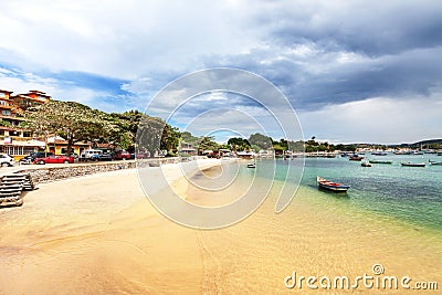 Yellow sandy beach in Buzios, Brazil Stock Photo