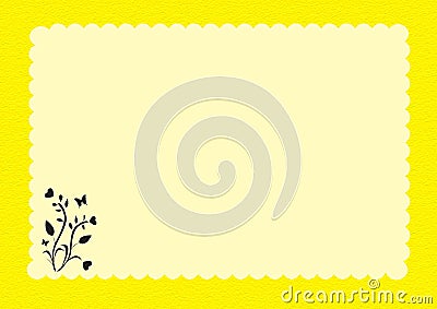 Yellow scalloped border with yellow background Vector Illustration