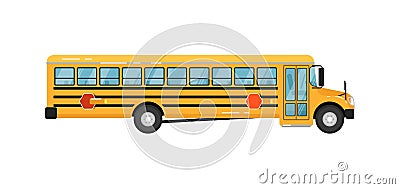 Yellow school bus isolated vector illustration Vector Illustration