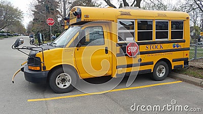 Yellow school bus waits for passengers Editorial Stock Photo