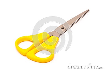 Yellow Scissors Isolated Stock Photo
