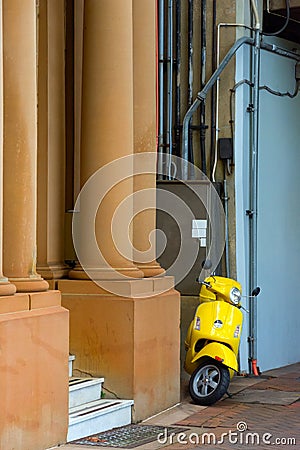 Yellow Scooter Stock Photo