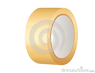 Yellow scotch adhesive tape vector illustration isolated on white background Vector Illustration