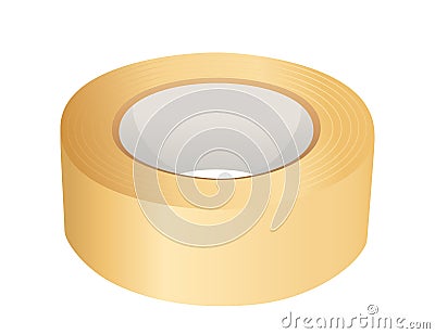 Yellow scotch adhesive tape vector illustration isolated on white background Vector Illustration