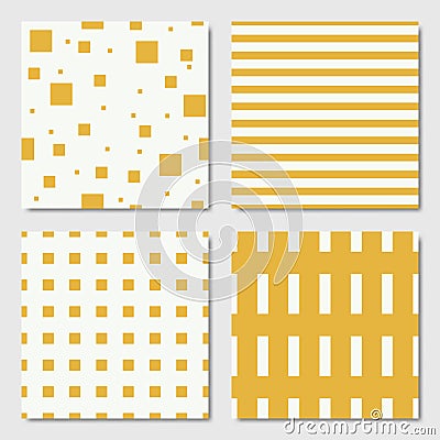 Yellow Seamless Geometric Patterns Vector Illustration