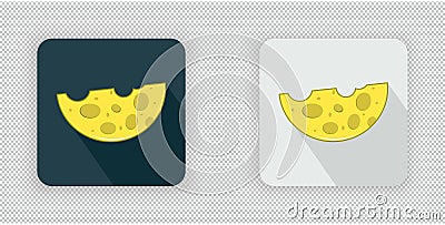 Yellow semicircular cheese icon Vector Illustration