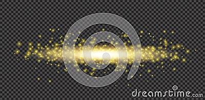 Yellow Shine Star Dust and Sparks on Transparent Background Vector Radiant Sparkle Vector Illustration