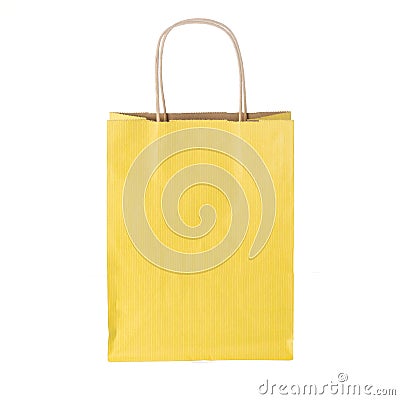 Yellow shopping bag Stock Photo