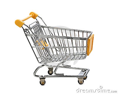 Yellow shopping cart Stock Photo