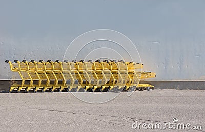 Yellow Shopping Carts Stock Photo