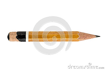 Yellow short pencil on isolate Stock Photo