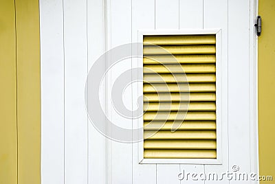 Yellow shutter Stock Photo