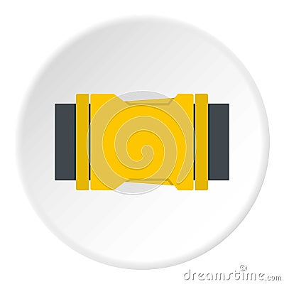 Yellow side release buckle icon circle Vector Illustration