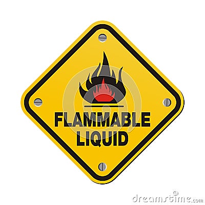 Yellow sign - flammable liquid Vector Illustration