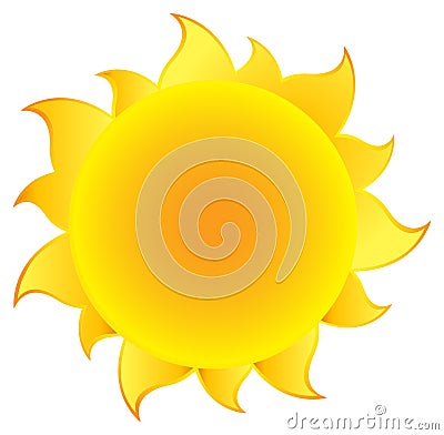 Yellow Simple Sun With Gradient. Vector Illustration Vector Illustration