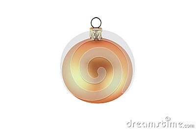 Yellow retro christmas ball on isolated background Stock Photo