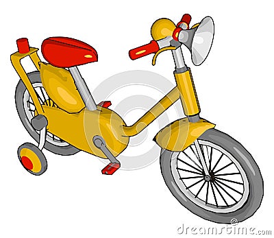 Yellow small bike, illustration, vector Vector Illustration