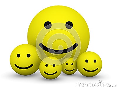 Yellow smiley balls Stock Photo