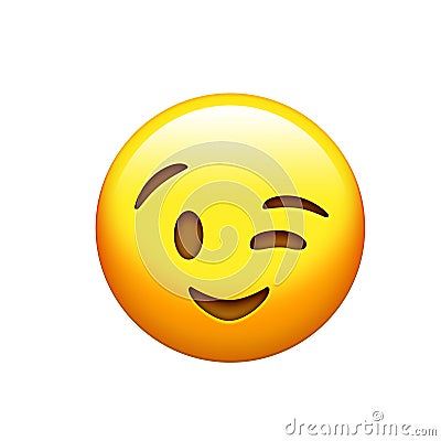 yellow smiley face and single wink icon Stock Photo