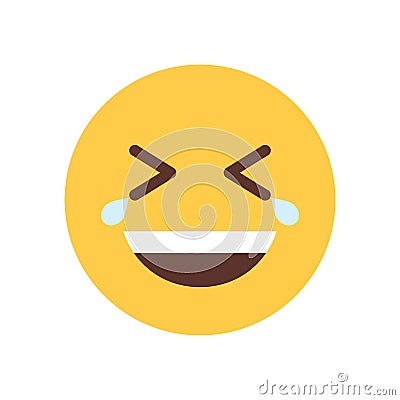 Yellow Smiling Cartoon Face Laughing Emoji People Emotion Icon Vector Illustration