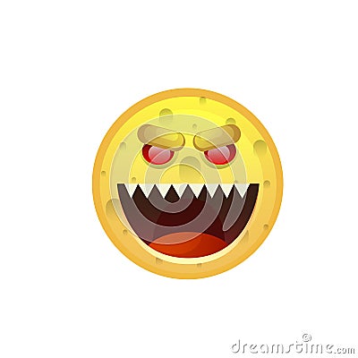 Yellow Smiling Face Angry Negative People Emotion Icon Vector Illustration