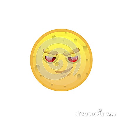 Yellow Smiling Face Cunning Negative People Emotion Icon Vector Illustration