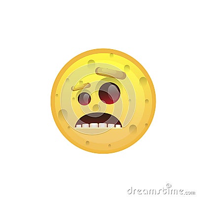 Yellow Smiling Face Disappointed Negative People Emotion Icon Vector Illustration