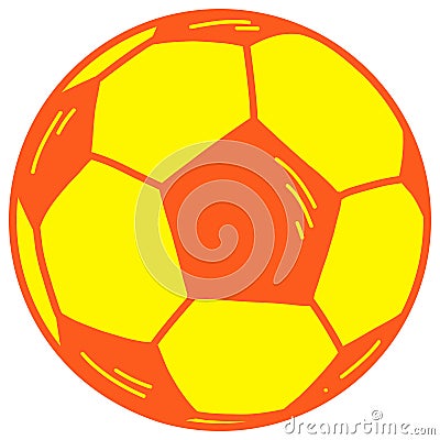 Yellow Soccer Ball Football Doodle Drawing Vector Illustration Icon Vector Illustration