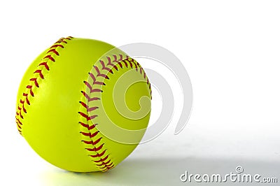Yellow Softball Stock Photo