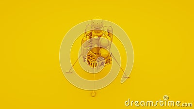 Yellow Space Lander. 3D illustration Cartoon Illustration