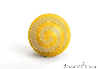 Yellow sphere with shadow. Ball. 3D render Stock Photo