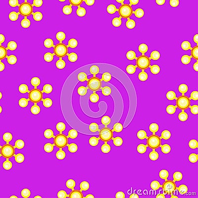 Yellow spinner with balls on blades. Pattern Vector Illustration