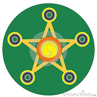 Yellow spinner in the form of a star Vector Illustration