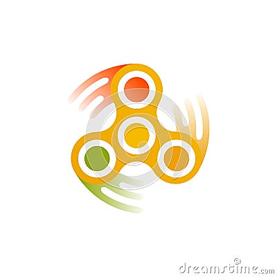 Yellow spinner icon. Simple style Vector Illustration