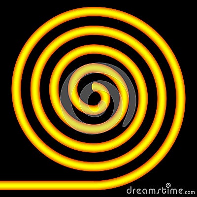 Yellow spiral. Vector Illustration