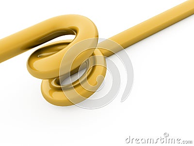 Yellow spiral spring rendered Stock Photo