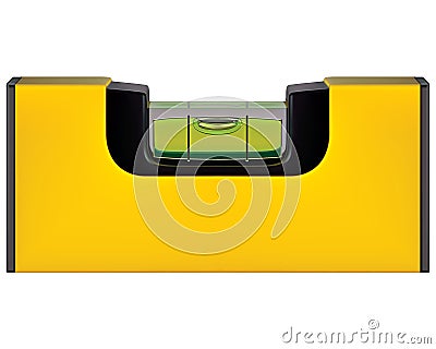 Yellow spirit level isolated on white Vector Illustration