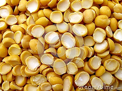 Yellow split peas Stock Photo