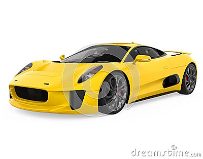 Yellow Sport Car Isolated Stock Photo