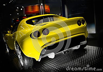 Yellow sports car Stock Photo
